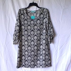 NWT Chris & Carol Black Baroque Tunic